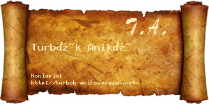 Turbók Anikó névjegykártya