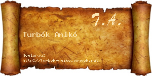 Turbók Anikó névjegykártya